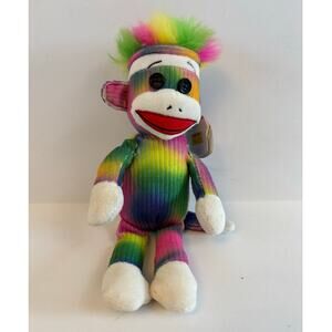 TY Beanie Babies Rainbow Sock Monkey Plush with Tags